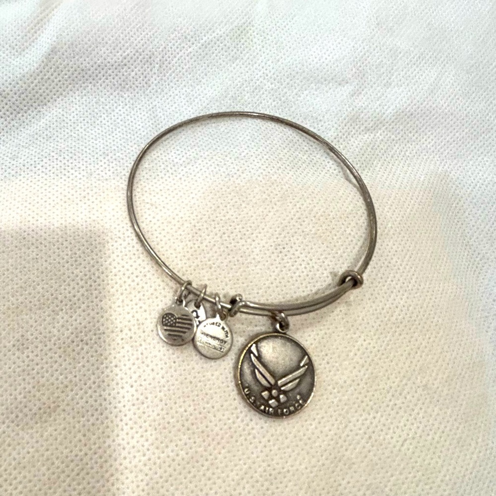 Vintage Alex & Ani silver US Air Force charm bracelet